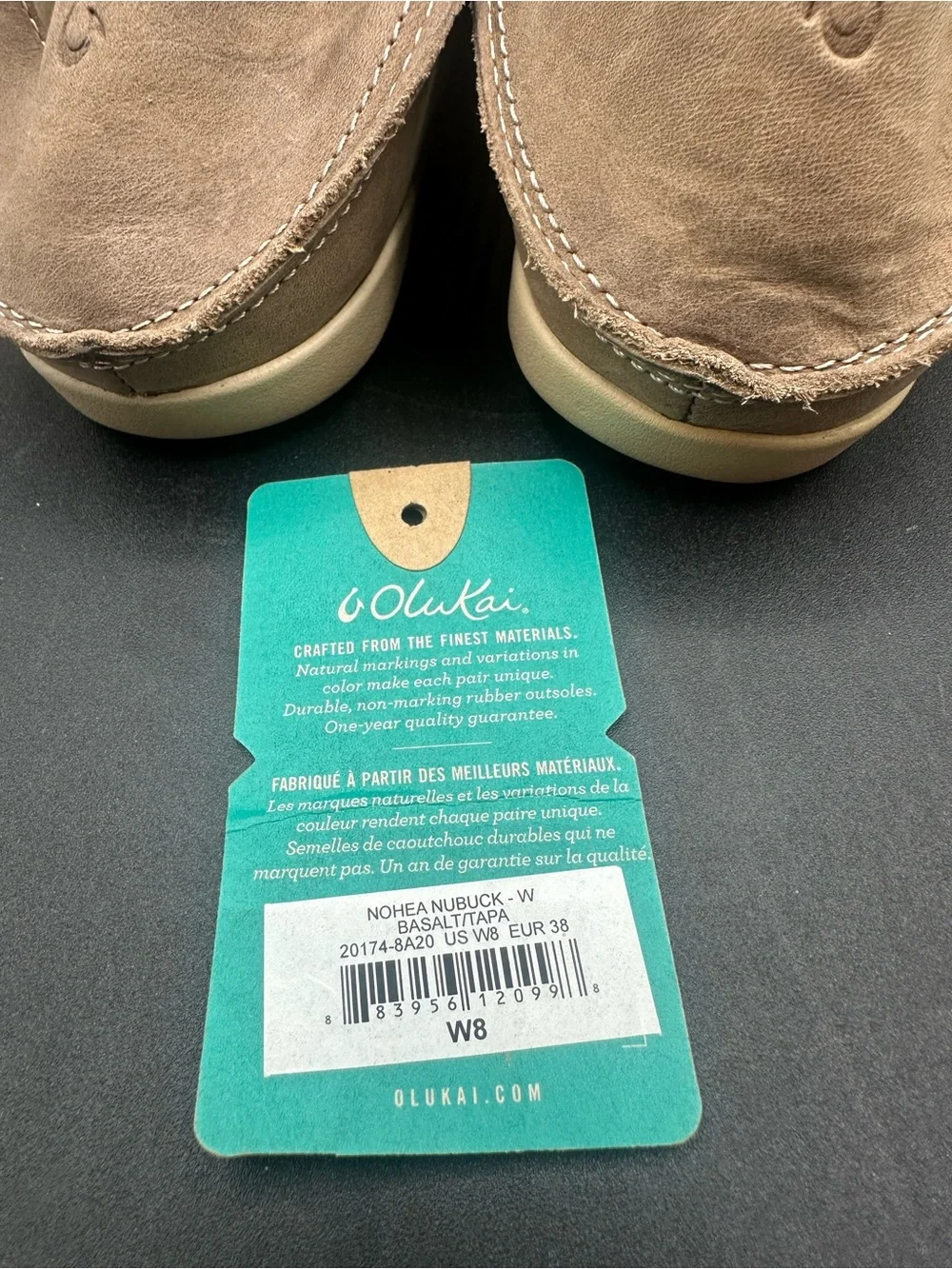 NWT Olukai NOHEA NUBUCK Women's Casual Slip On Basalt/Tapa Sz 8 - Picture 6 of 7